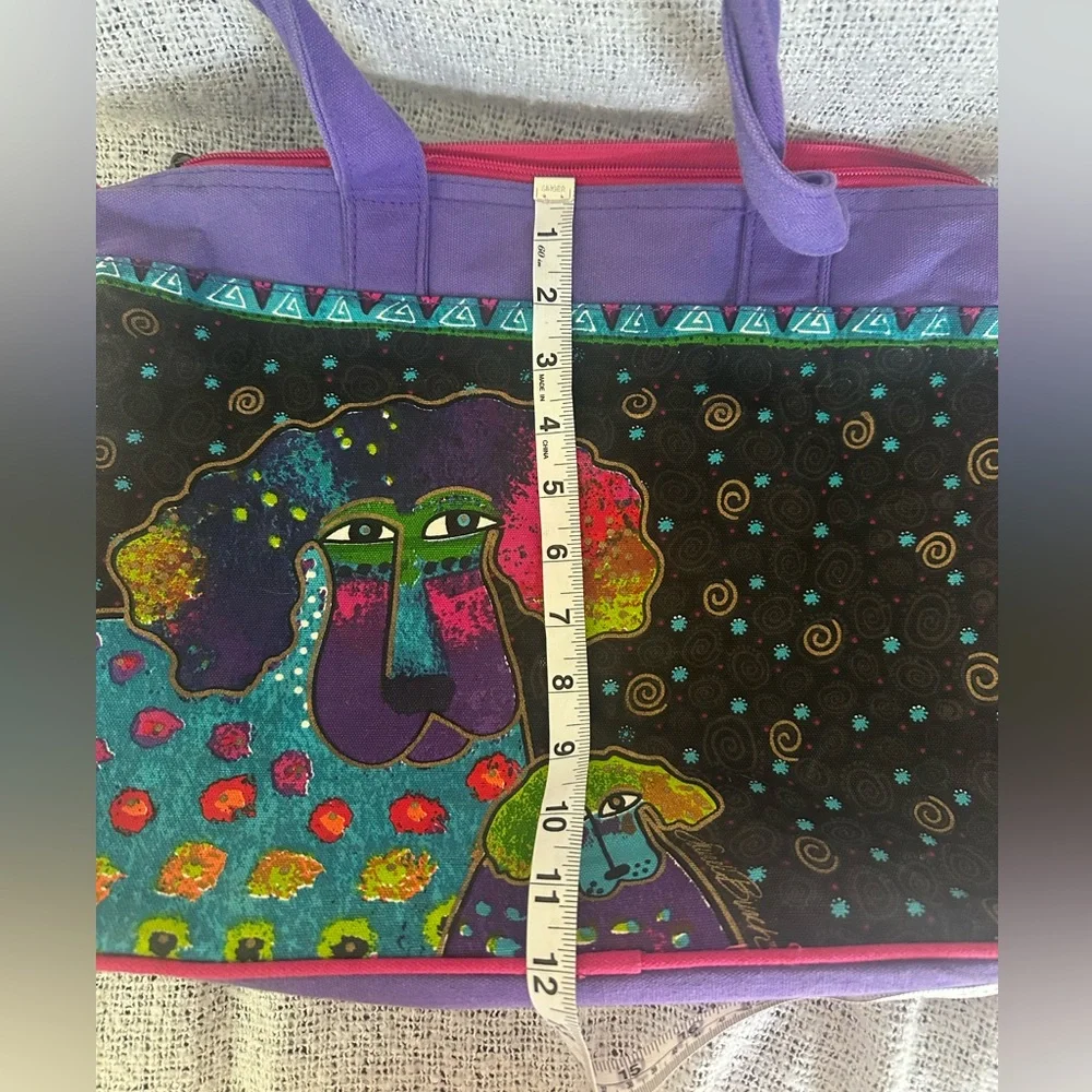 Laurel Burch Purple and Multicolor Artistic Laptop Bag